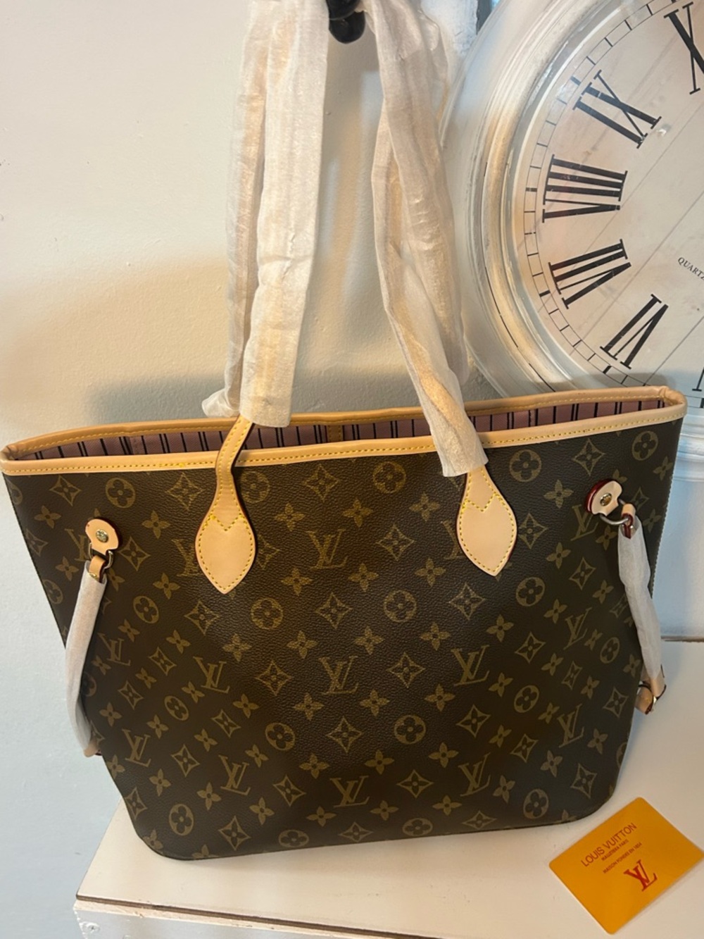 Louis Vuitton Monogram Canvas Tote with Natural Vachetta Trim